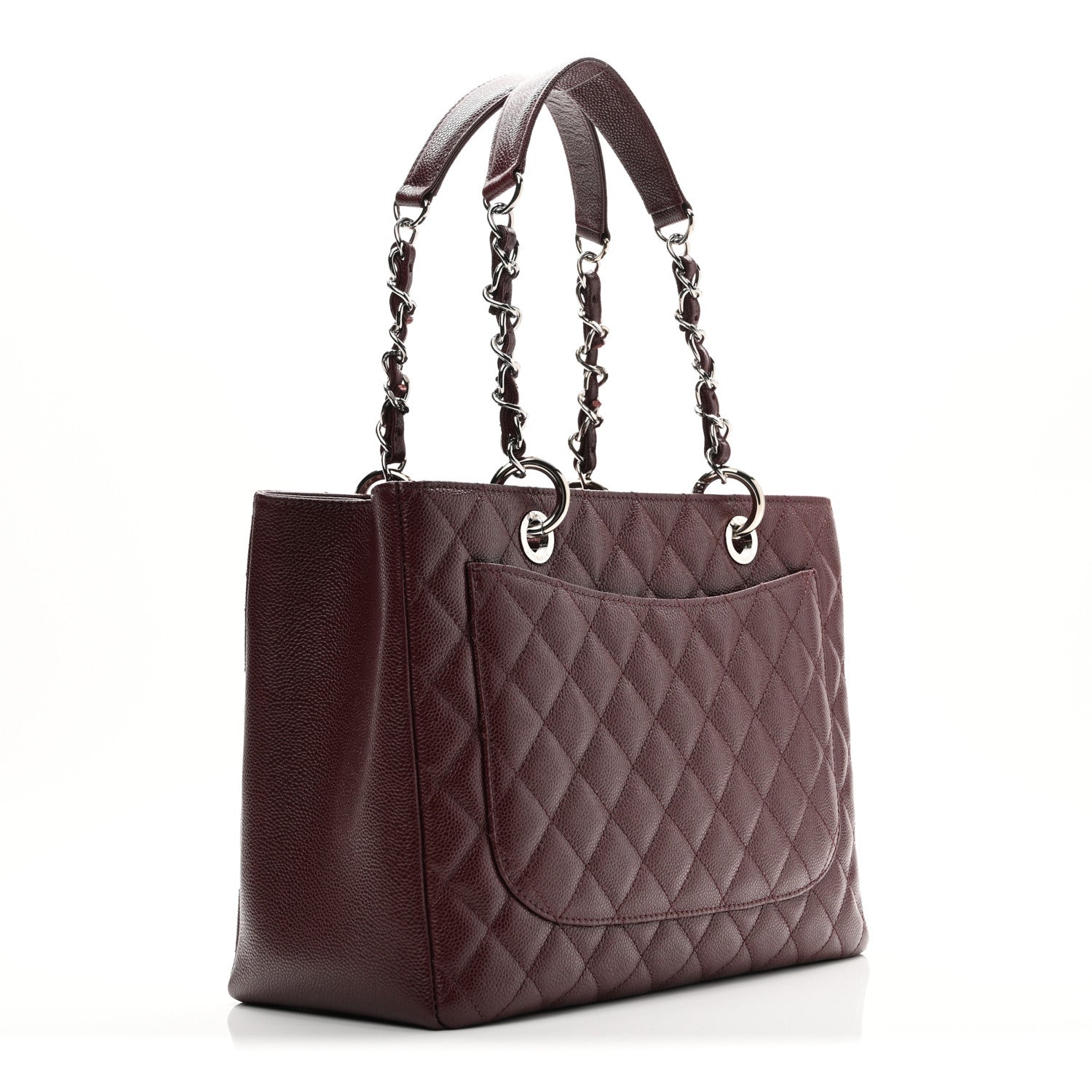 Chanel Caviar Quilted Grand Shopping Tote GST Dark Burgundy 3 of 10