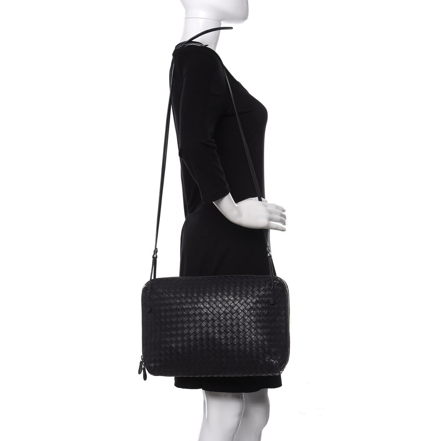 Nappa Intrecciato Nodini Crossbody Messenger Tourmaline