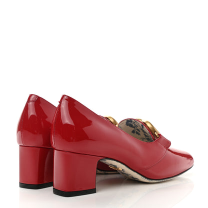 Gucci Vernice GG Victoire 55mm Loafer Pumps 35.5 Hibiscus Red 4 of 11