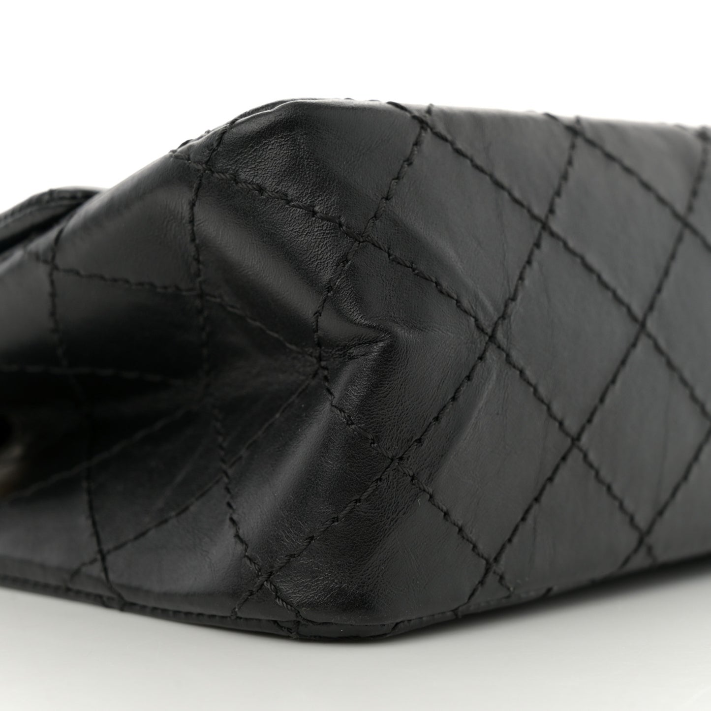 Aged Calfskin Quilted 2.55 Reissue Mini Flap Black