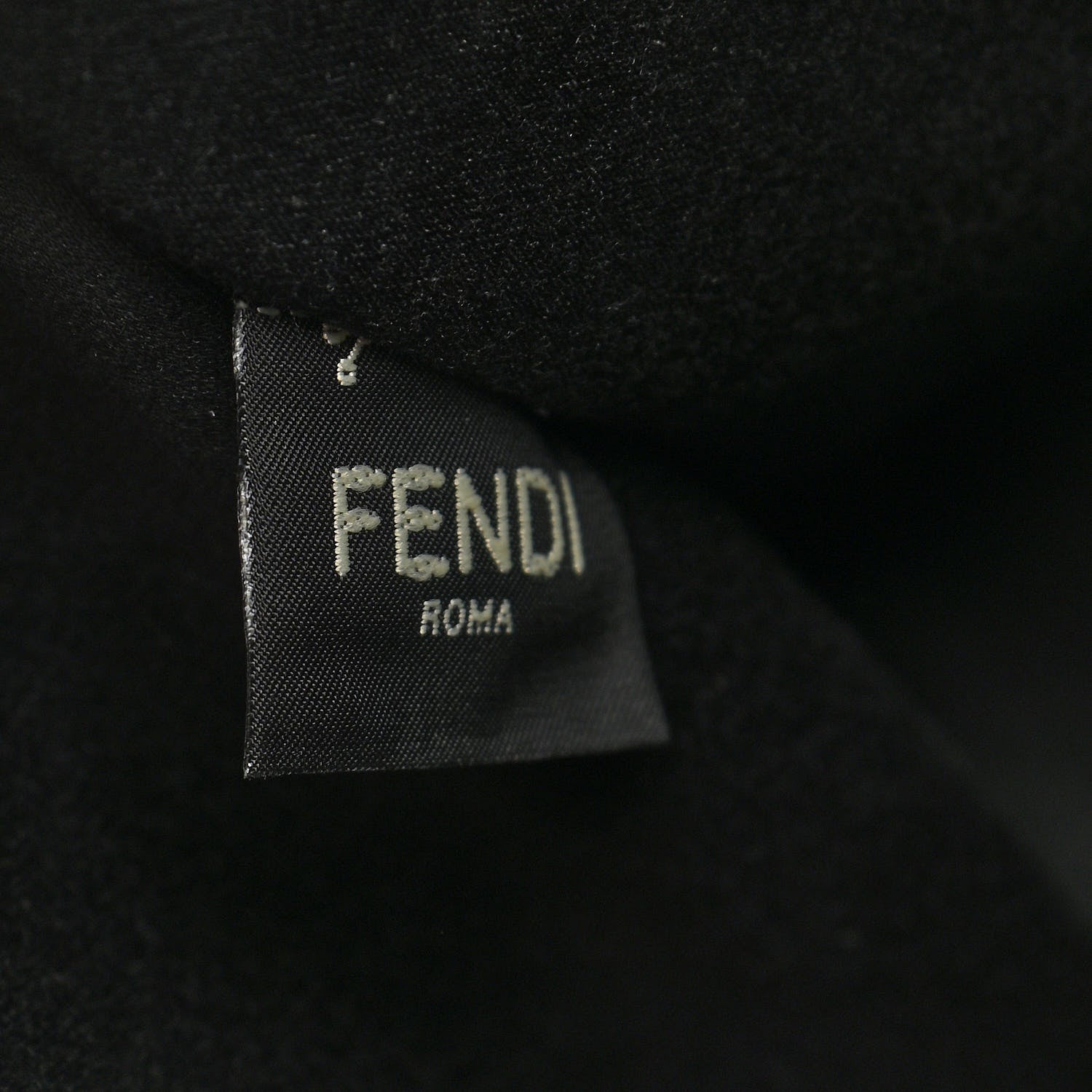 Fendi Glazed Fabric Vitello Century FF 1974 Stamp Patch Mini Peekaboo Defender Cover Mogano Panna Black 6 of 10