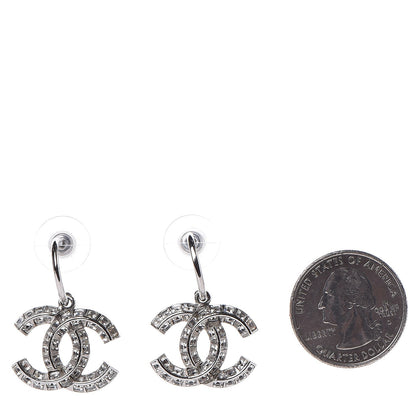 Chanel Baguette Crystal CC Dangle Earrings Silver 2 of 4