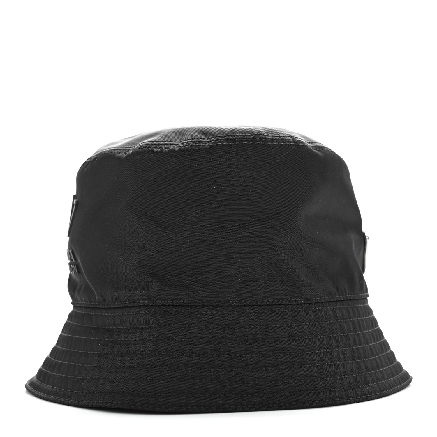Prada Re-Nylon Rubber Logo Mens Bucket Hat L Black 5 of 8