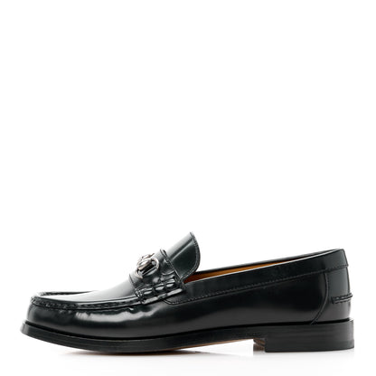 Gucci Mandala Goatskin Mens Horsebit Loafers 10 Black 1 of 11