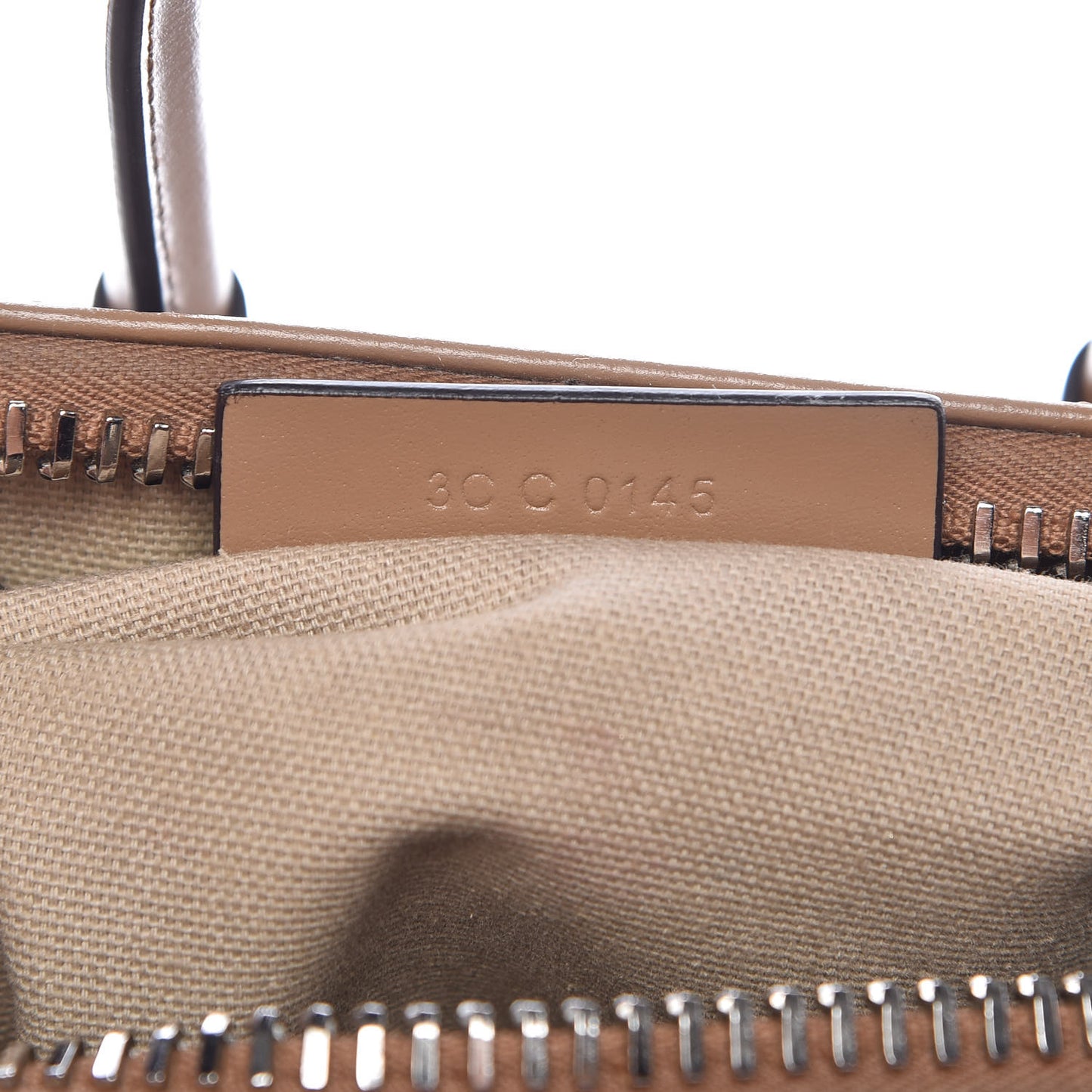 Shiny Lord Calfskin Mini Antigona Dark Beige