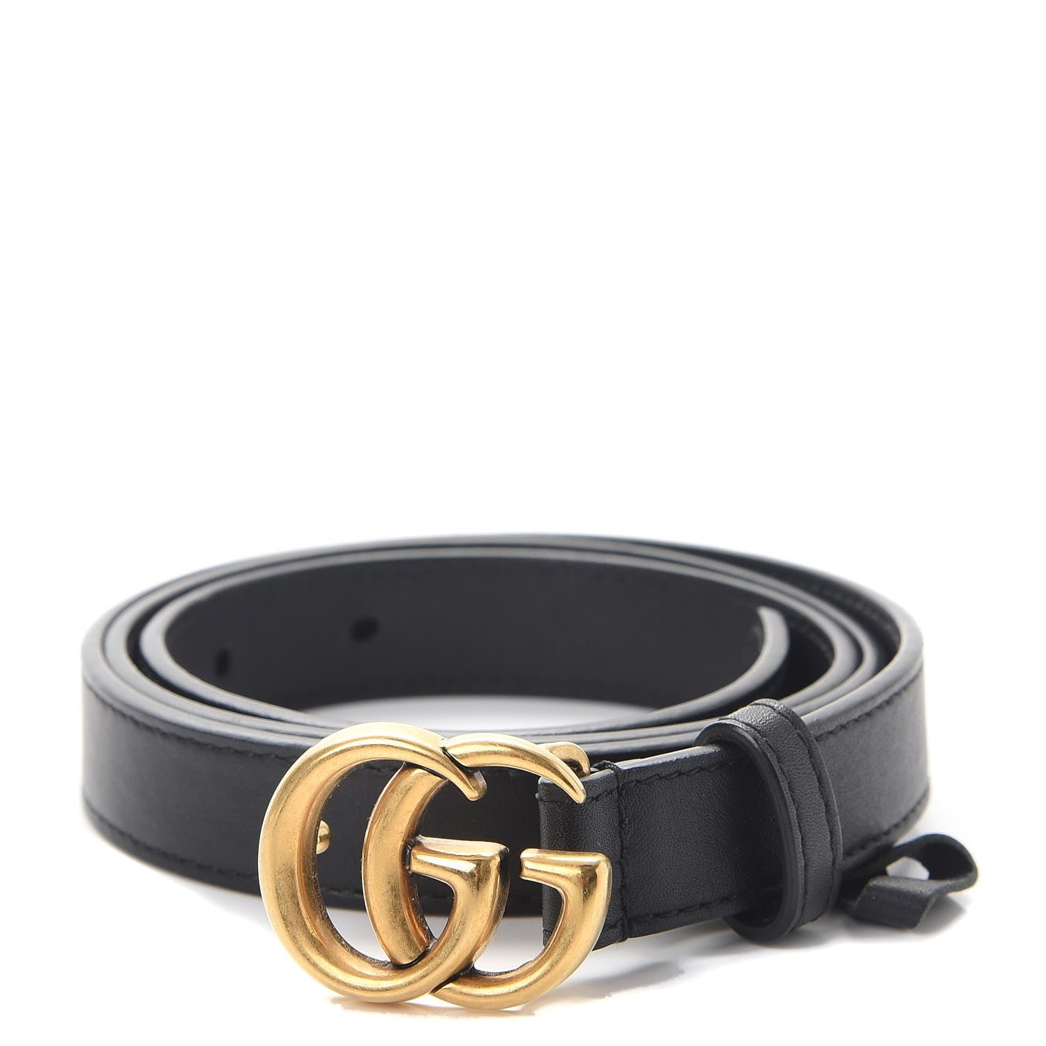 Gucci Calfskin Double G 20mm Belt 85 34 Black 1 of 7
