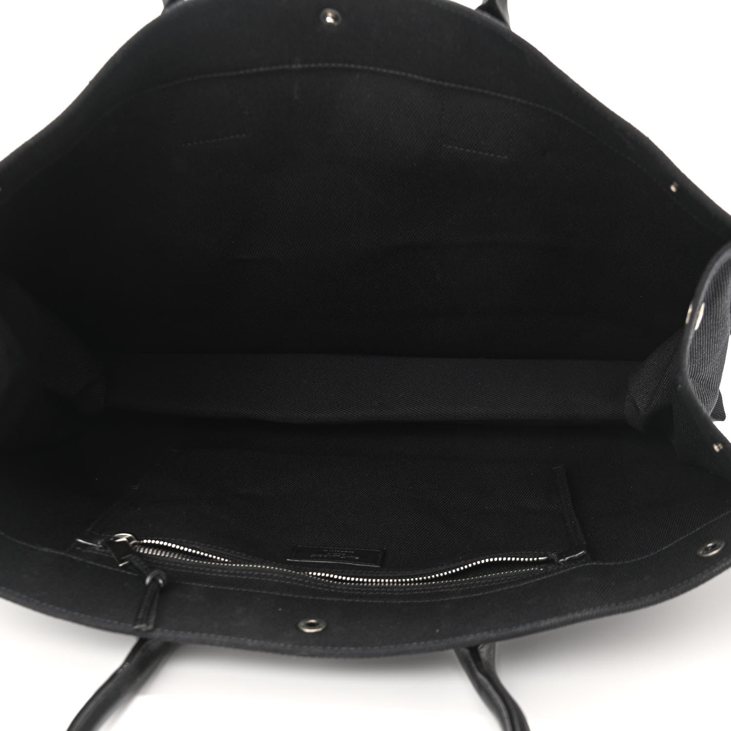 Saint Laurent Linen Calfskin Rive Gauche Tote Black 5 of 9