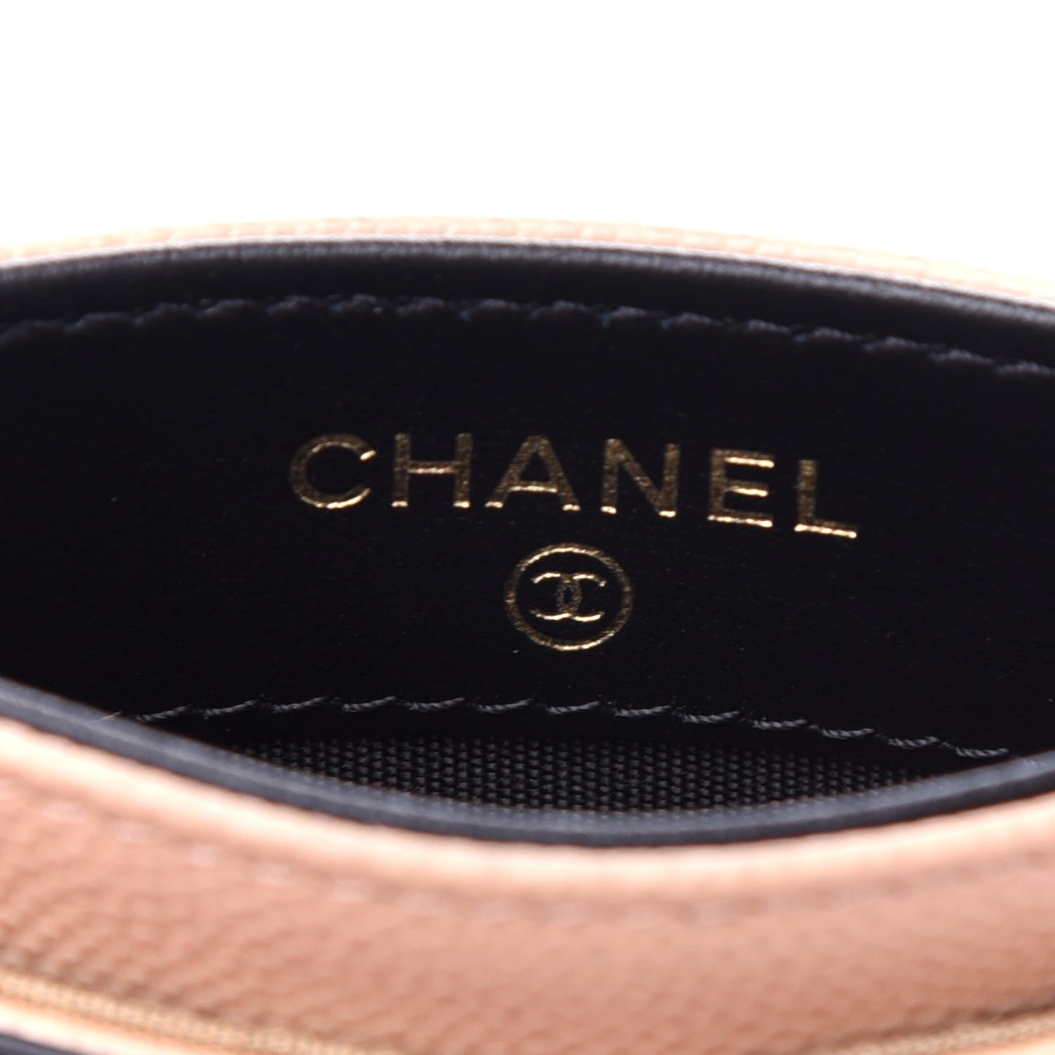 Chanel Caviar Quilted Filigree Card Holder Beige Black 6 of 9