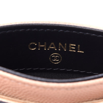 Chanel Caviar Quilted Filigree Card Holder Beige Black 6 of 9