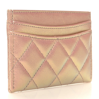 Chanel Iridescent Calfskin Quilted Card Holder Pink 3 of 10