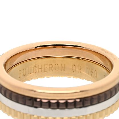 Boucheron 18K Pink Yellow White Gold PVD Small Quatre Classique Ring 57 8 4 of 4