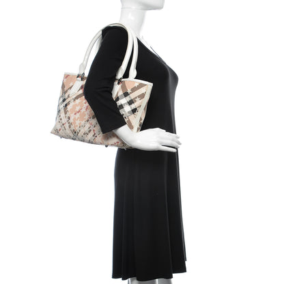 Burberry Patent Supernova Check Stars Medium Nickie Tote White 2 of 21