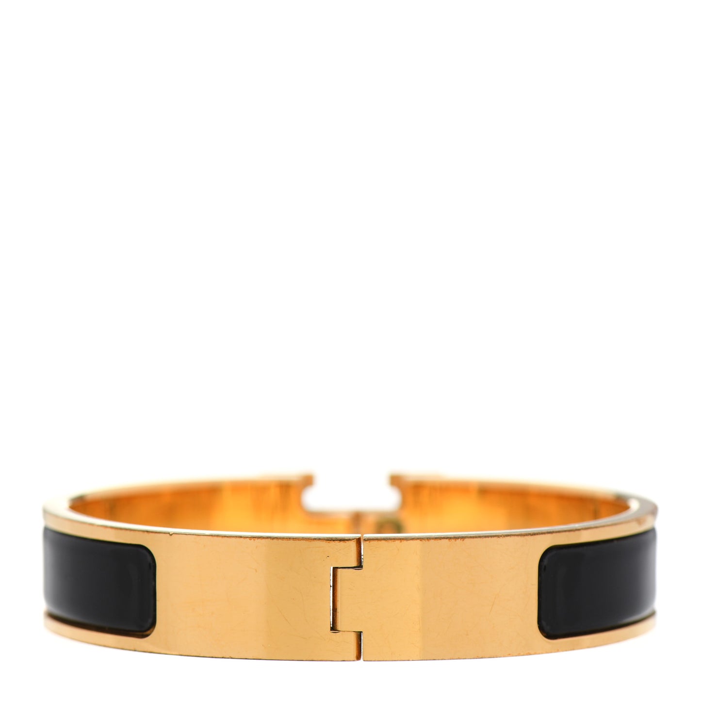 Enamel Narrow Clic Clac H Bracelet PM Black