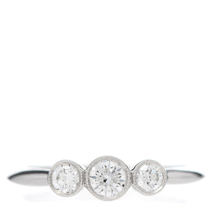 Tiffany Platinum Diamond Three Stone Milgrain Ring 52 6 1 of 5