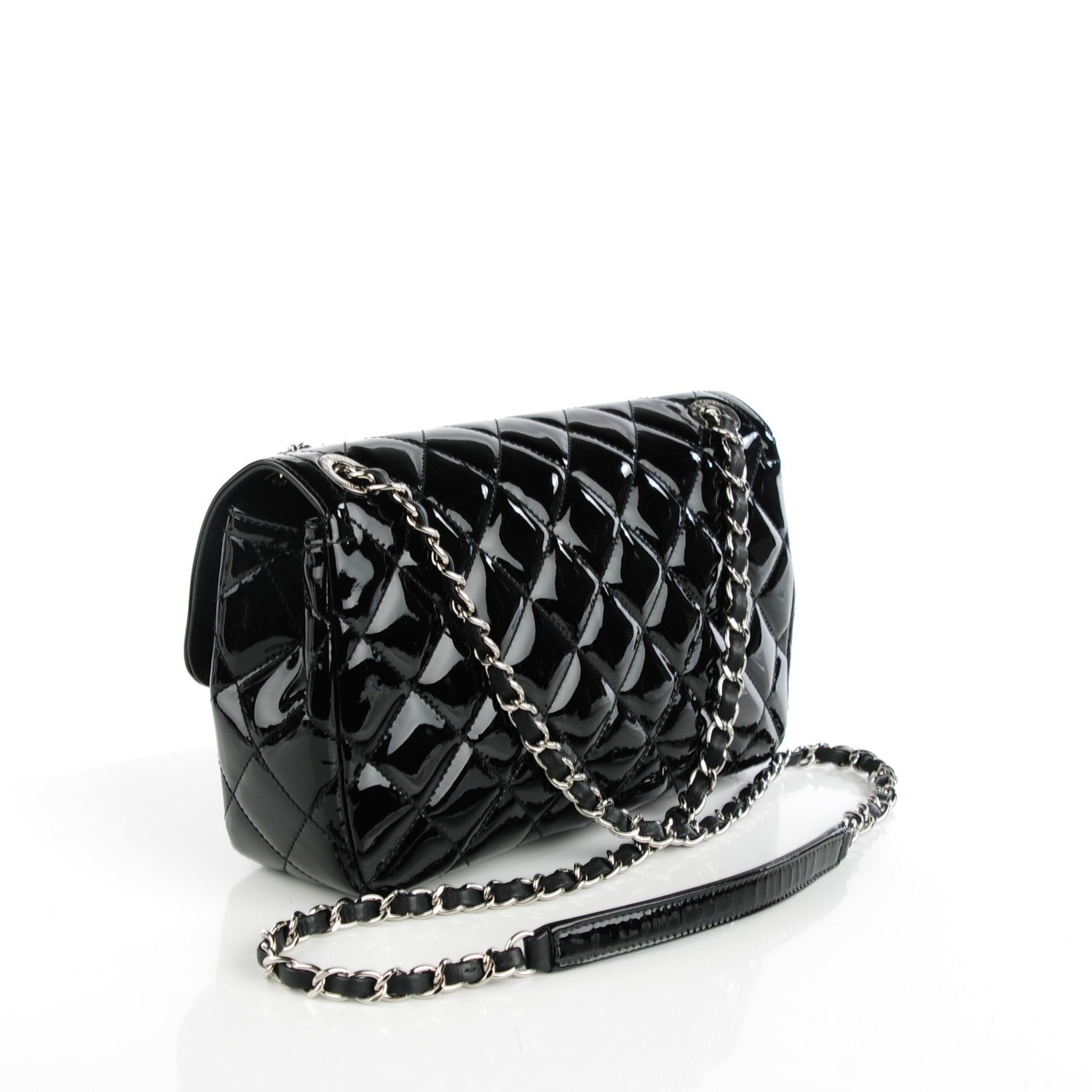 Chanel Patent Quilted Large Coco Shine Flap Black 3 of 8
