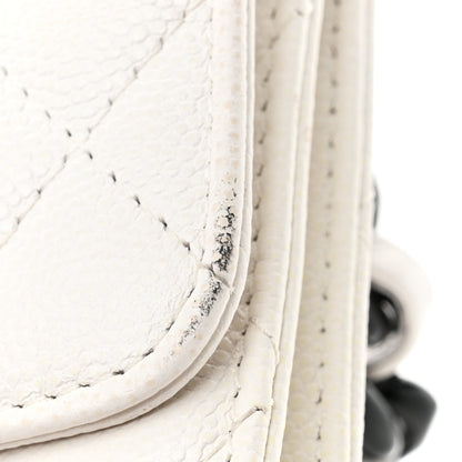 Chanel Caviar Quilted My Everything Belt Flap Card Holder White 12 of 14