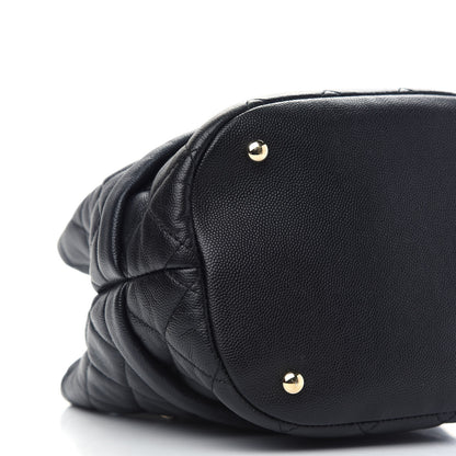 Chanel Caviar Quilted Rolled Up Bucket Drawstring Bag Black 8 of 9