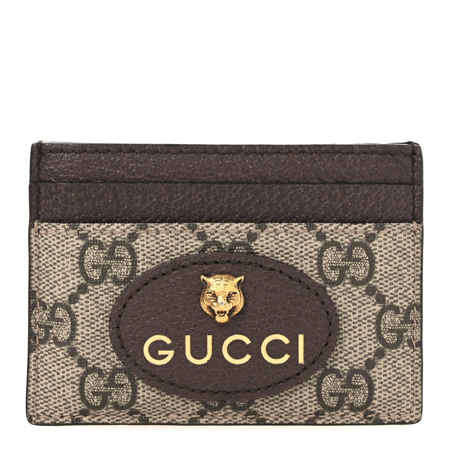 GG Supreme Monogram Neo Vintage Card Holder Beige Crop New Acero