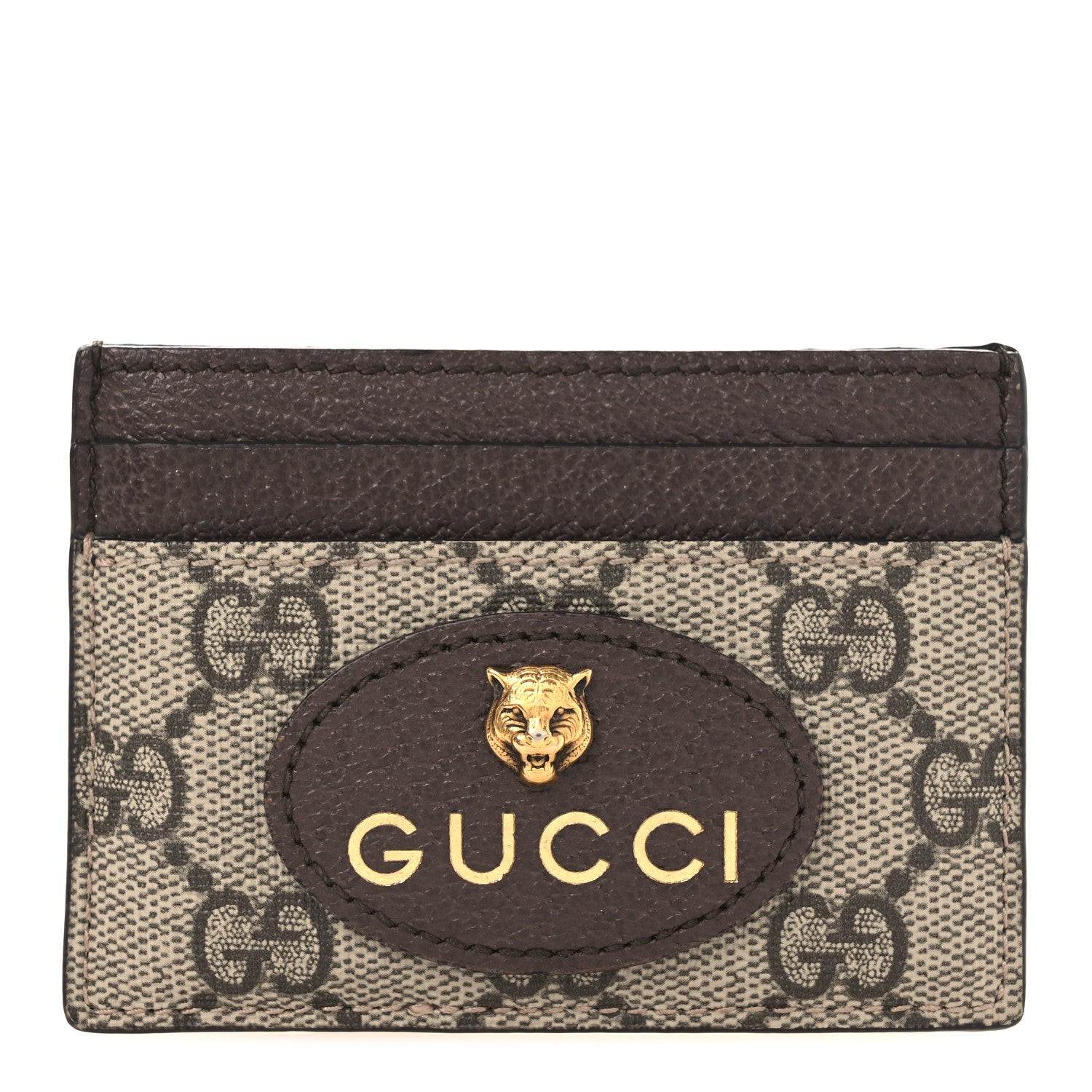 Gucci GG Supreme Monogram Neo Vintage Card Holder Beige Crop New Acero 1 of 8