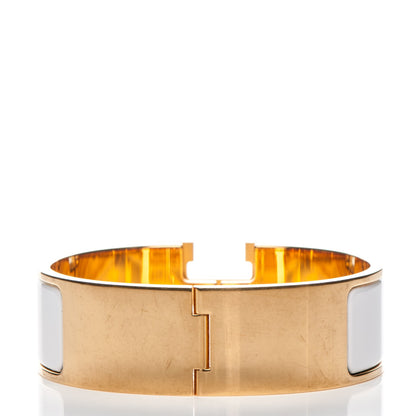 Hermes Enamel Wide Clic Clac H Bracelet GM White 3 of 5