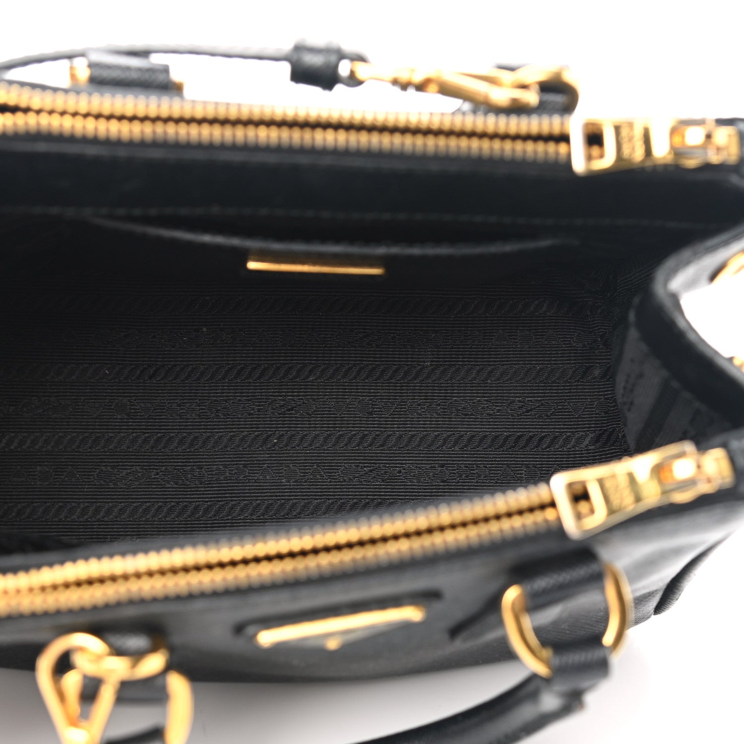 Prada Saffiano Lux Micro Galleria Double Zip Tote Black 5 of 10