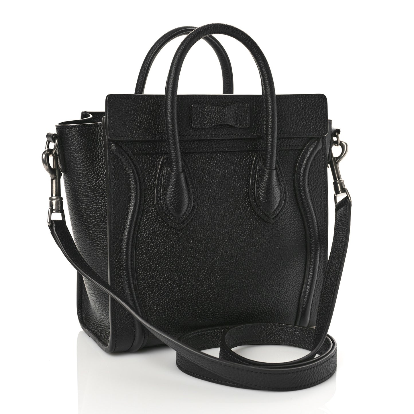 Drummed Calfskin Nano Luggage Black