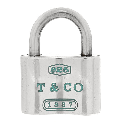 Tiffany Sterling Silver Enamel 1837 Lock Charm Blue 1 of 4