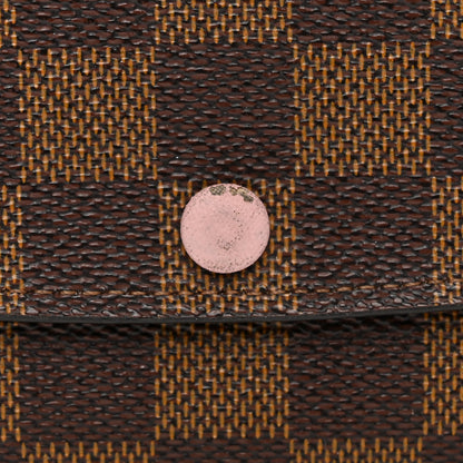 Louis Vuitton Damier Ebene Emilie Wallet Rose Ballerine 8 of 9