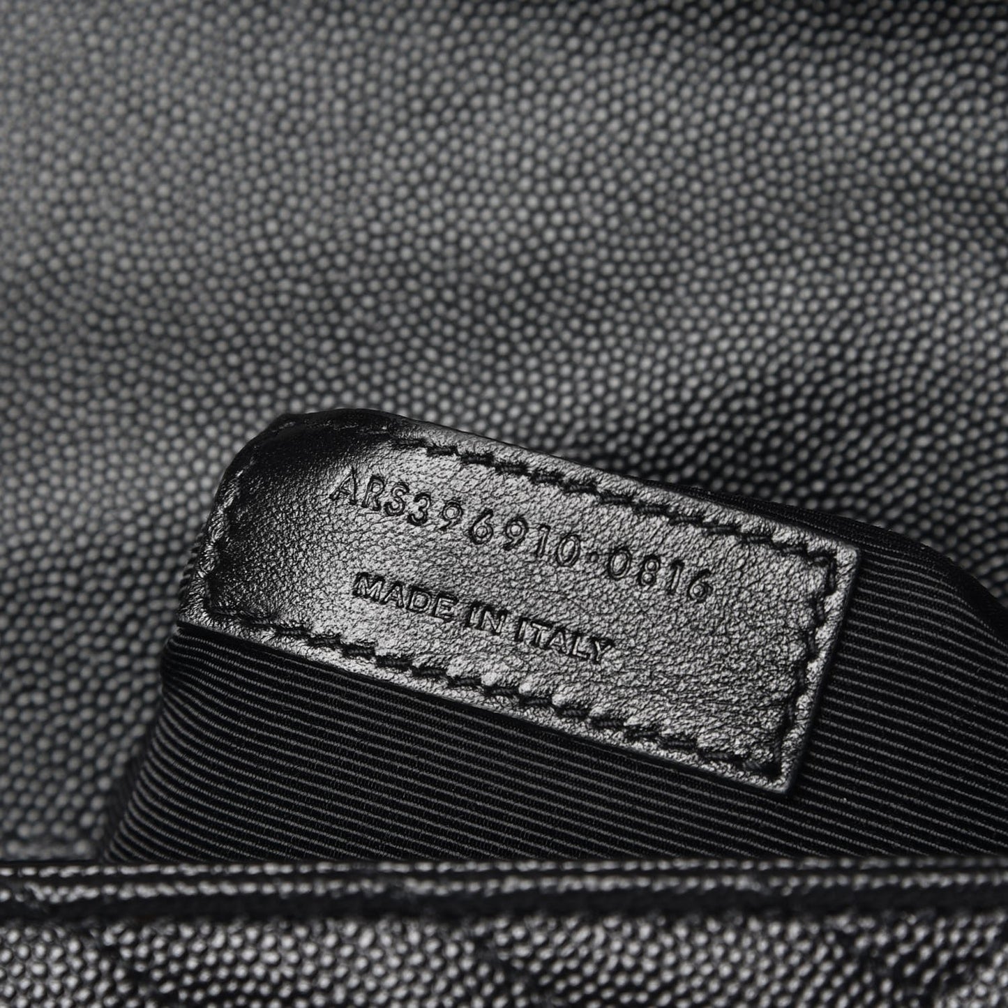 Grain De Poudre Matelasse Chevron Large Monogram Satchel Black
