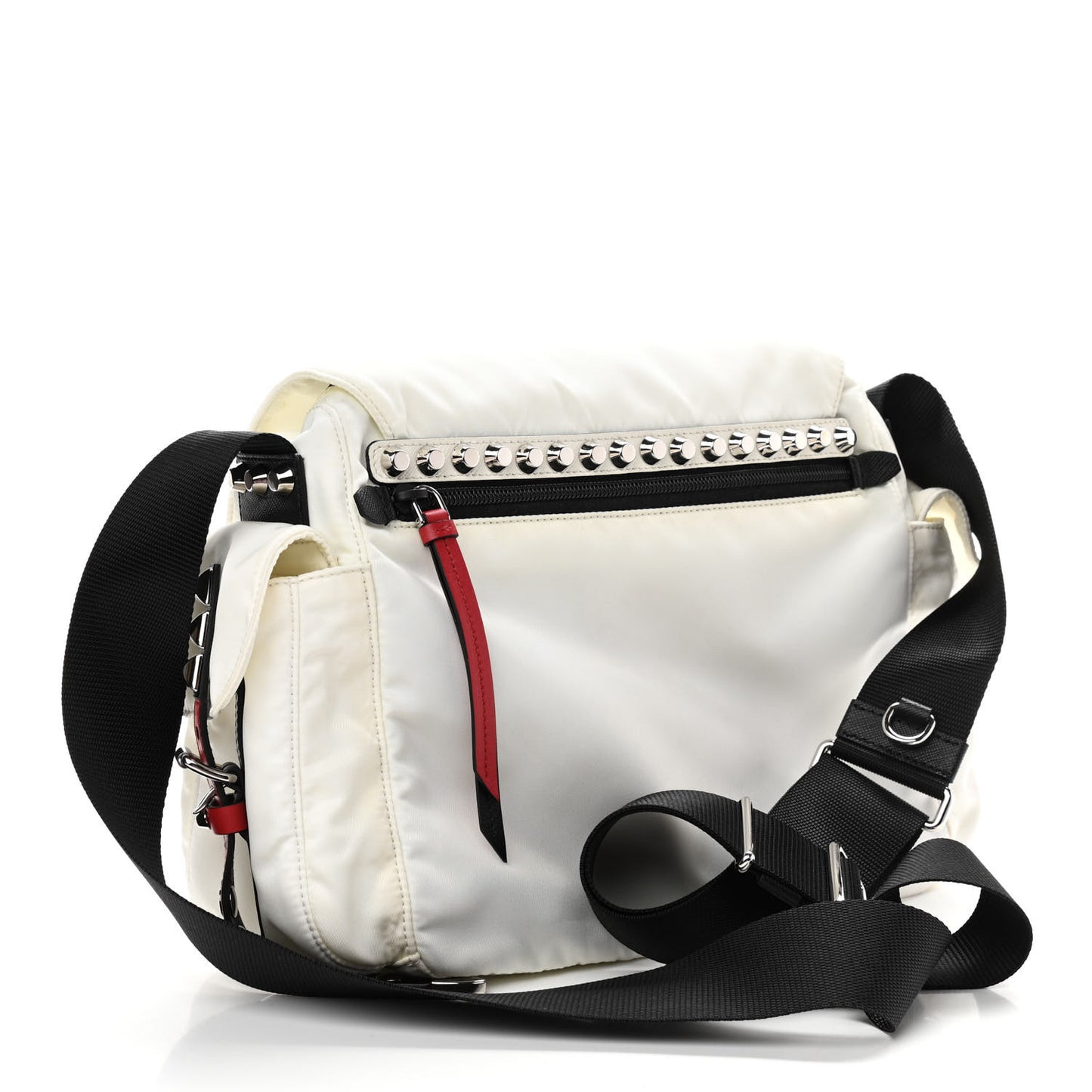 Nylon New Vela Studded Messenger White Fuoco