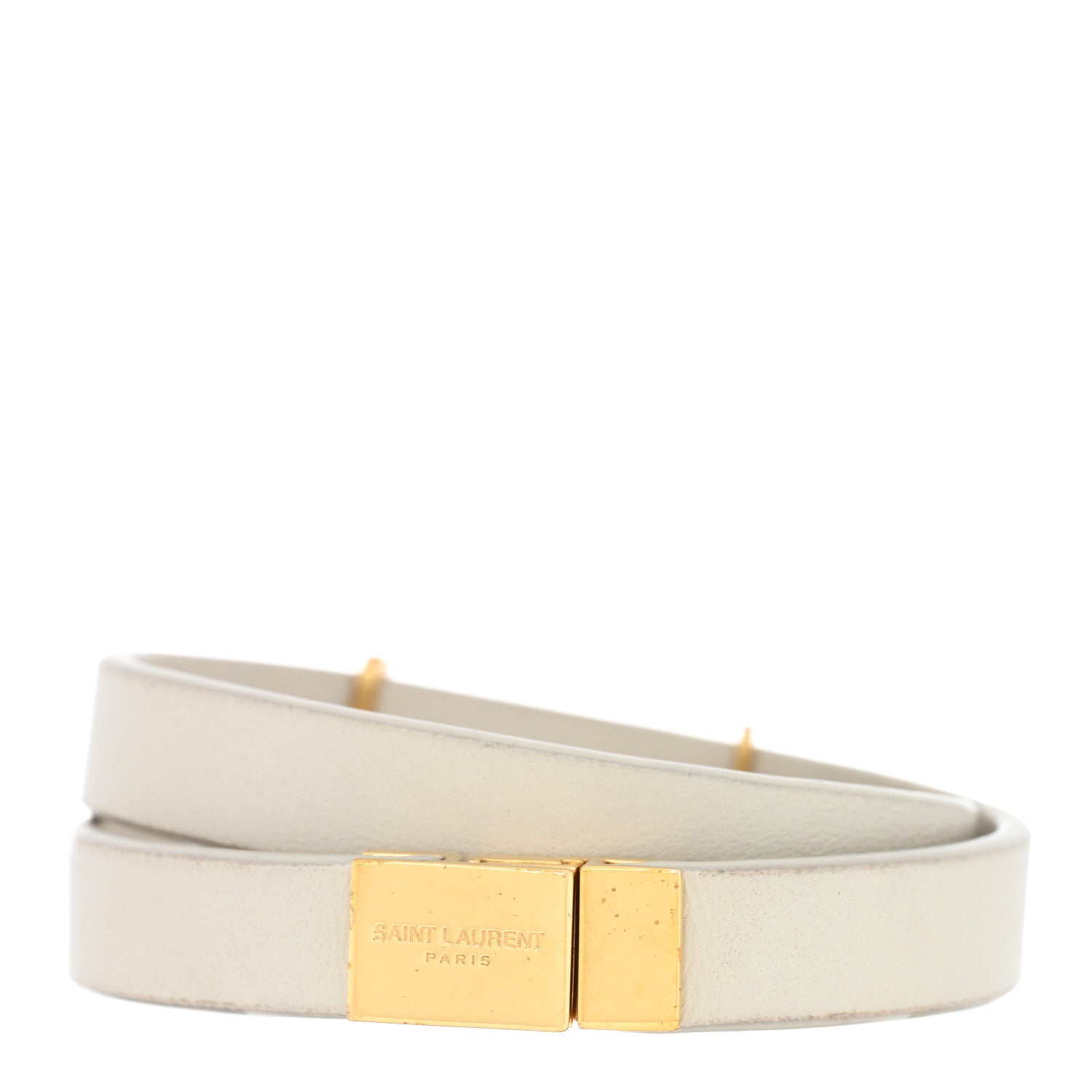 Saint Laurent Calfskin Opyum Double Wrap Bracelet Dark Beige 3 of 4
