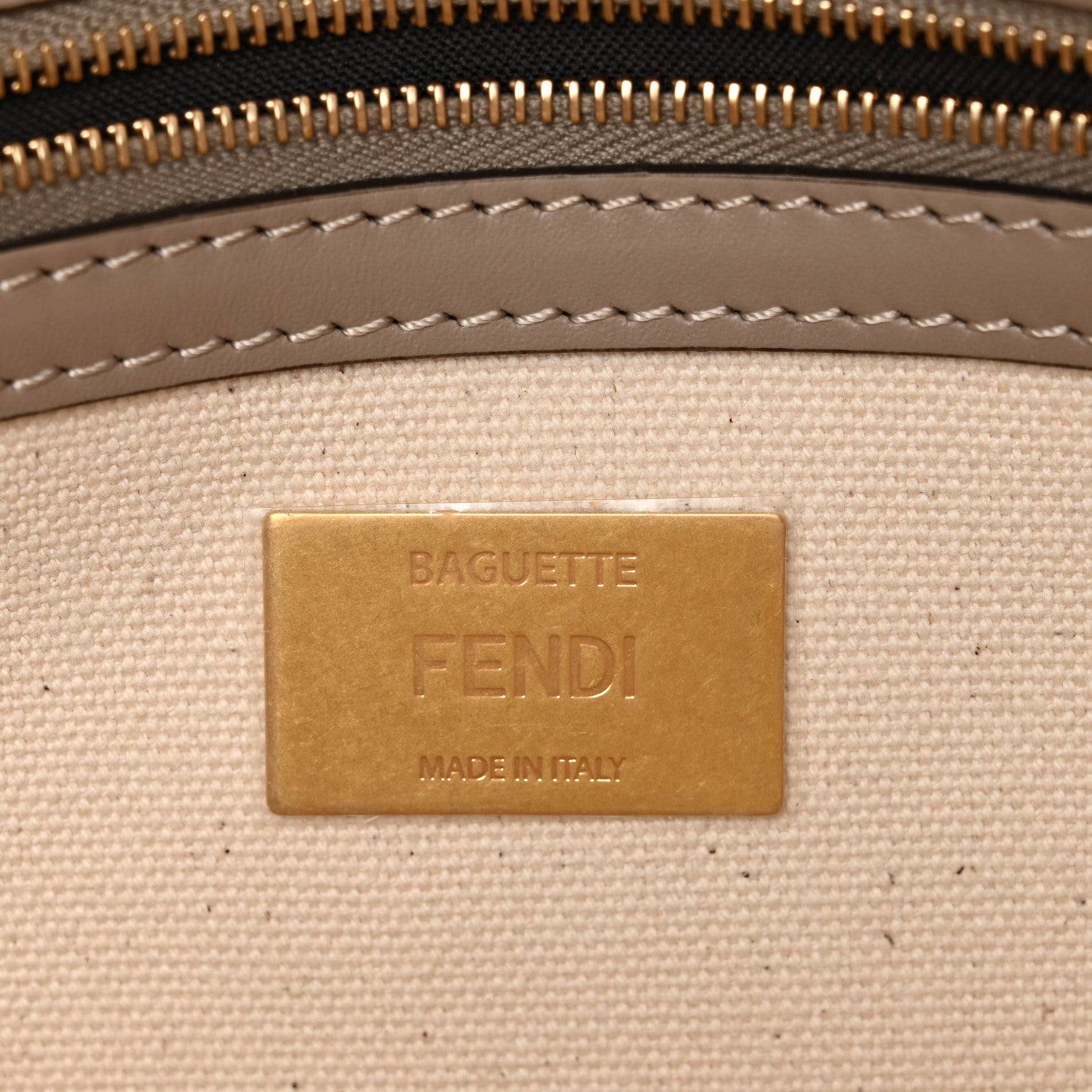 Fendi Canvas Vitello Seta FF Multicolor Embroidered Baguette Grezzo Multicolor Tortora 6 of 11