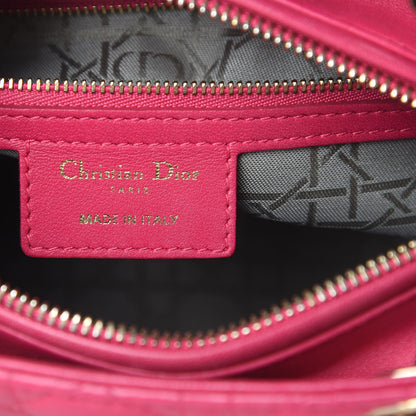 Christian Dior Lambskin Cannage Medium Lady Dior Fuchsia 6 of 17