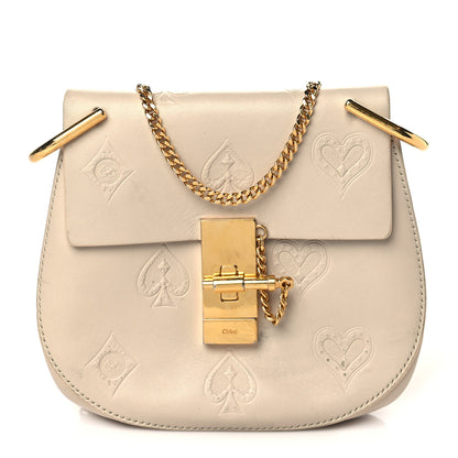 Chloe Calfskin Embossed Small Drew Shoulder Bag Abstract White 1 of 13
