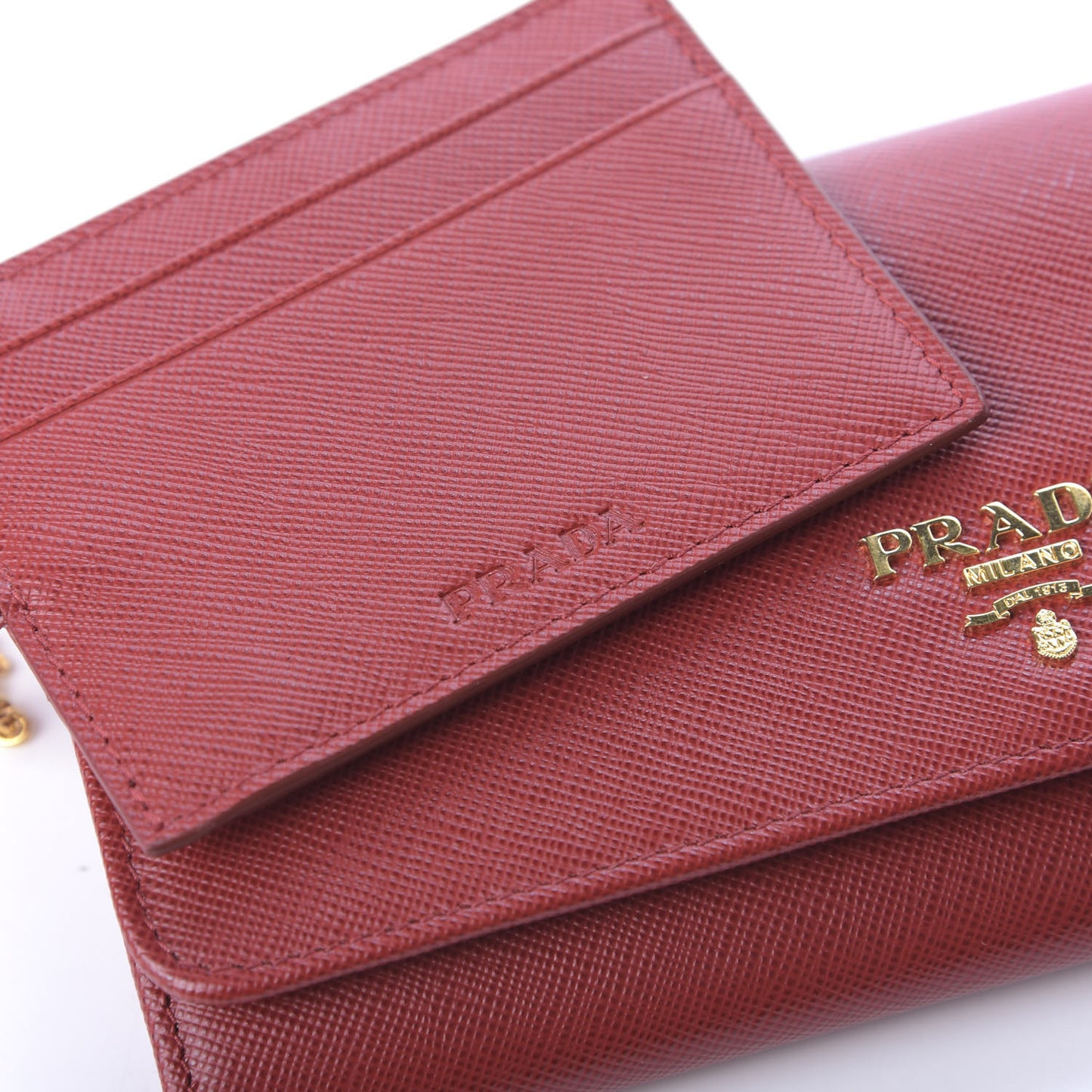 Saffiano Metal Continental Flap Wallet Fuoco
