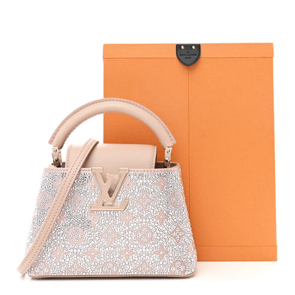 Louis Vuitton Calfskin Satin Swarovski Crystal Mini Capucines Desert Sand 10 of 10