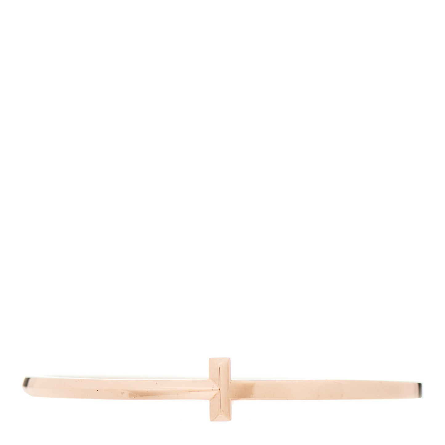 18K Rose Gold Narrow T T1 Hinged Bangle Bracelet