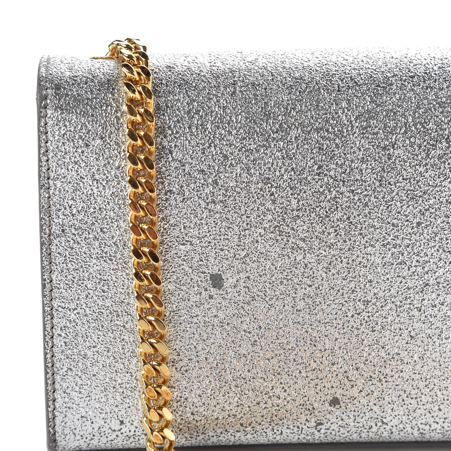 Saint Laurent Metallic Calfskin Small Classic Monogram Kate Satchel Pale Gold 16 of 18