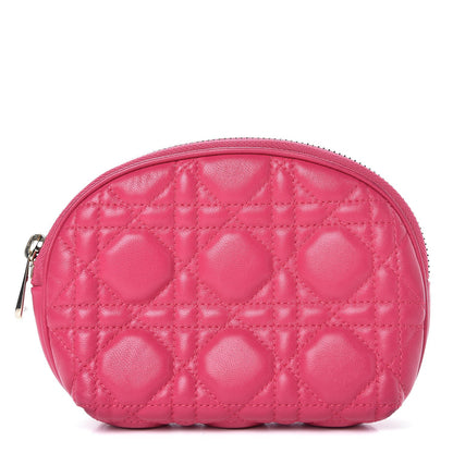 Christian Dior Lambskin Cannage Cosmetic Case Fuchsia 1 of 7