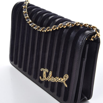 Chanel Iridescent Calfskin Velvet Stripe Wallet On Chain WOC Purple 12 of 12