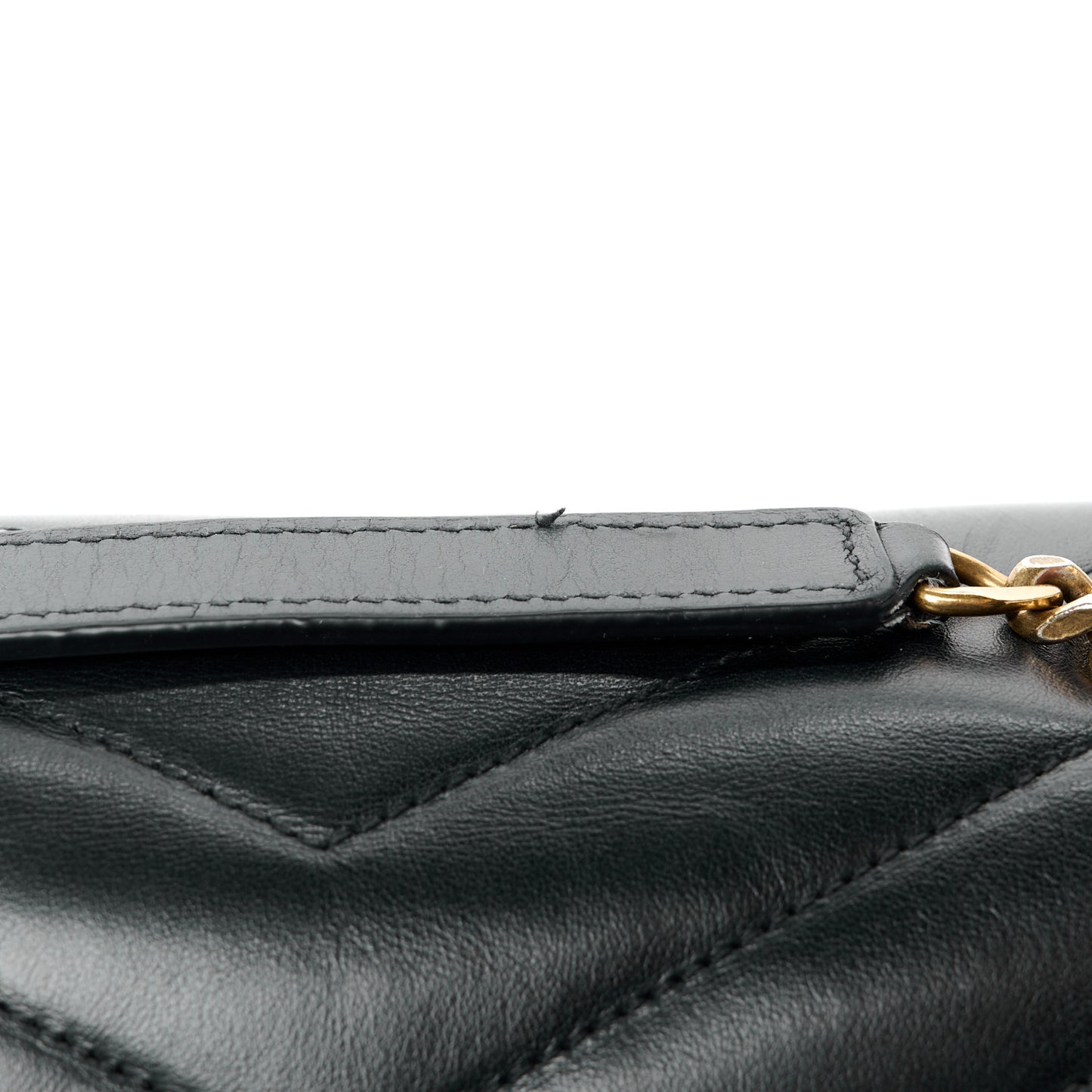 Calfskin Y Quilted Monogram Medium Loulou Chain Satchel Black