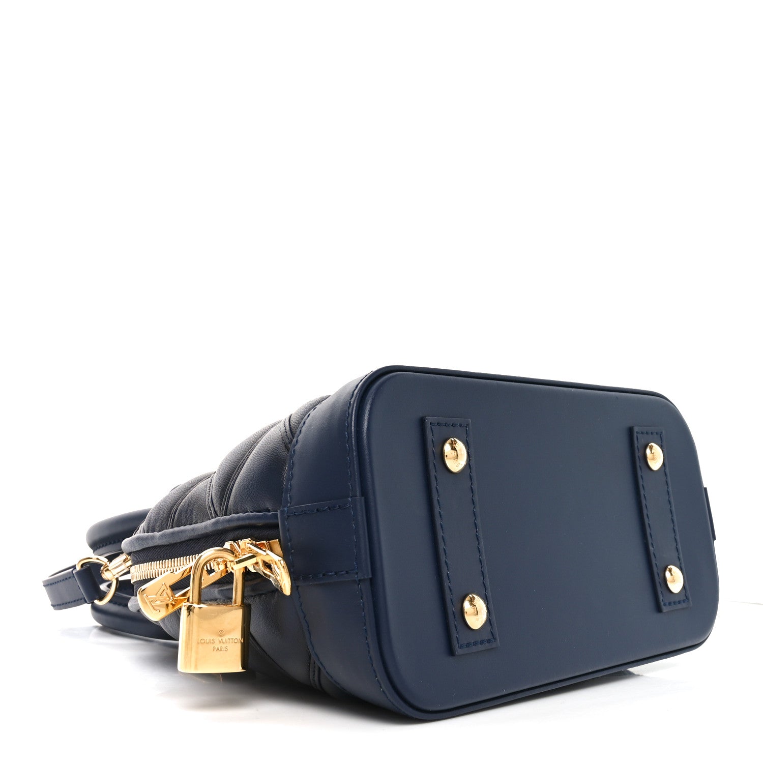 Louis Vuitton Lambskin Malletage Alma BB Navy Blue 4 of 9