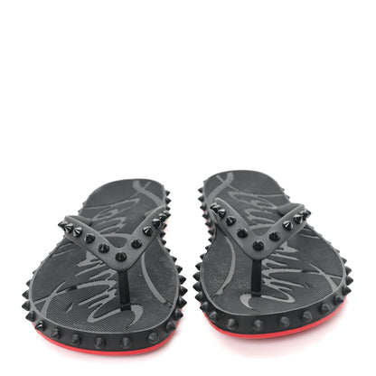 Christian Louboutin Rubber Spike Loubi Donna Flip Flop 39 Black 3 of 7