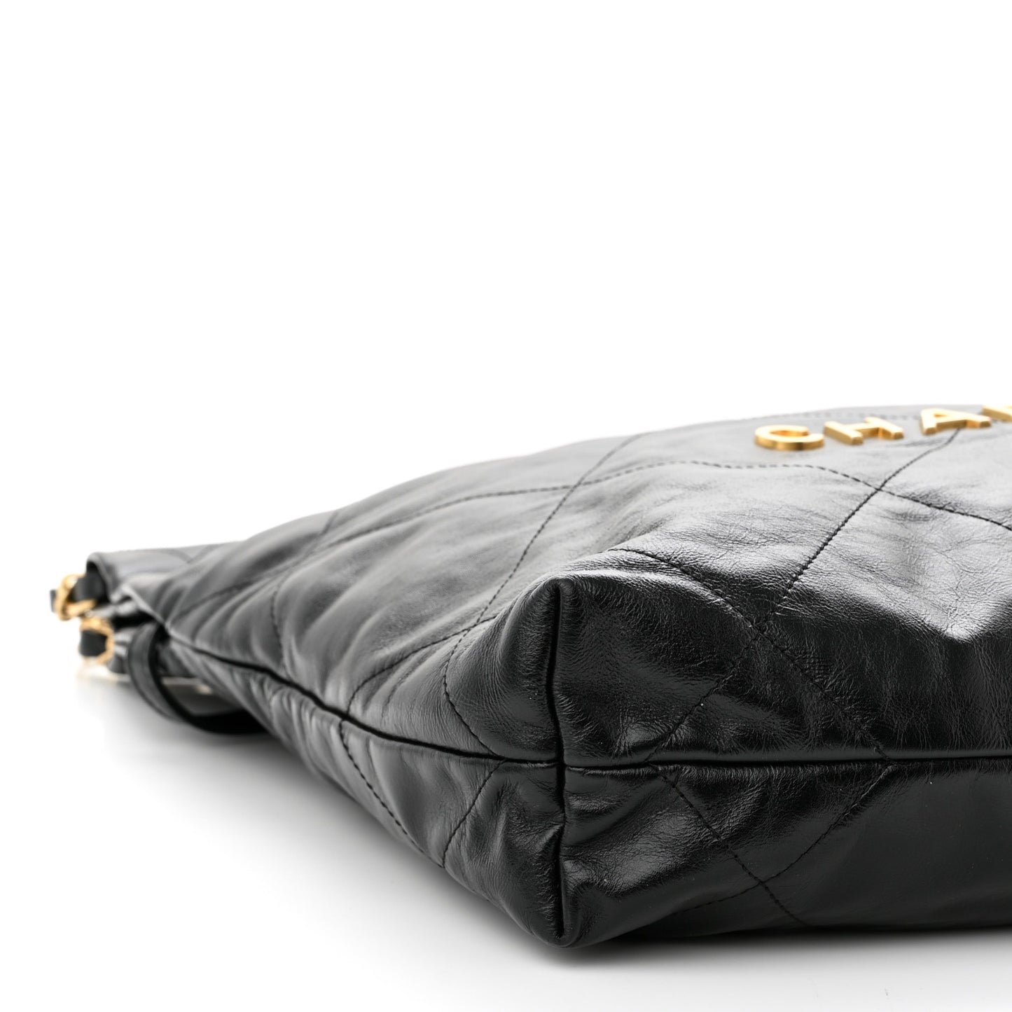 Shiny Calfskin Quilted Small Chanel 22 Black