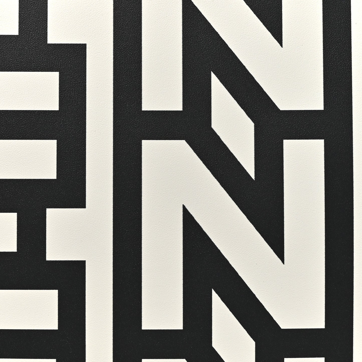 X MARC JACOBS Vitello King Logo Print Medium Fendi Sunshine Shopper Tote Black White