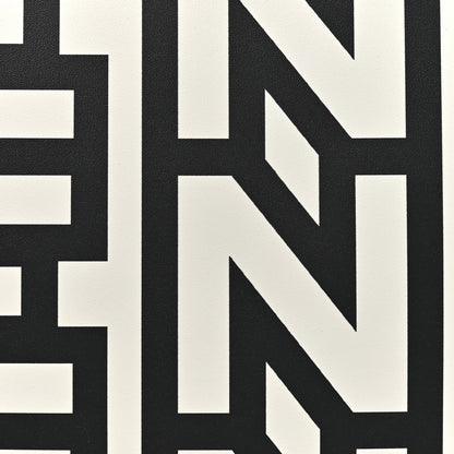 Fendi X MARC JACOBS Vitello King Logo Print Medium Fendi Sunshine Shopper Tote Black White 7 of 9