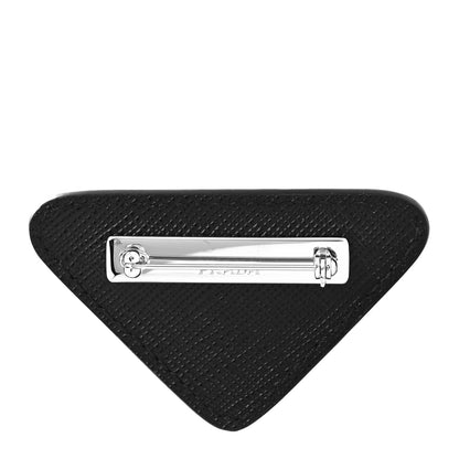 Prada Saffiano Enamel Logo Triangle Pin Black 3 of 4
