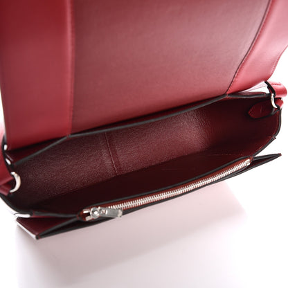 Celine Shiny Smooth Calfskin Medium Frame Shoulder Bag Red Navy 5 of 9