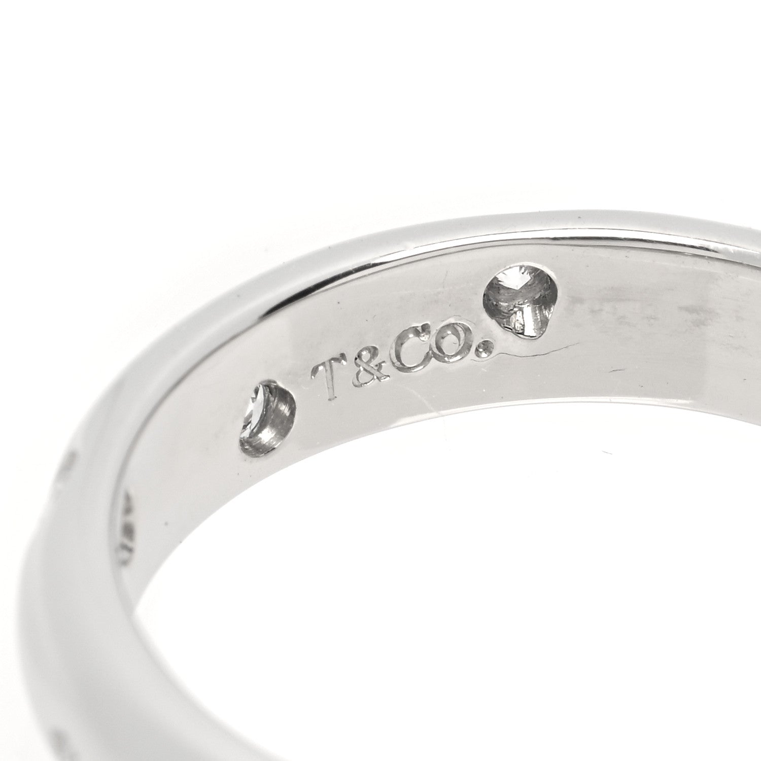 Tiffany Platinum Diamond 4mm Etoile Band Ring 52 6 4 of 6