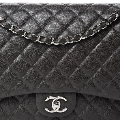 Chanel Caviar Quilted Maxi Double Flap Grey 13 of 14